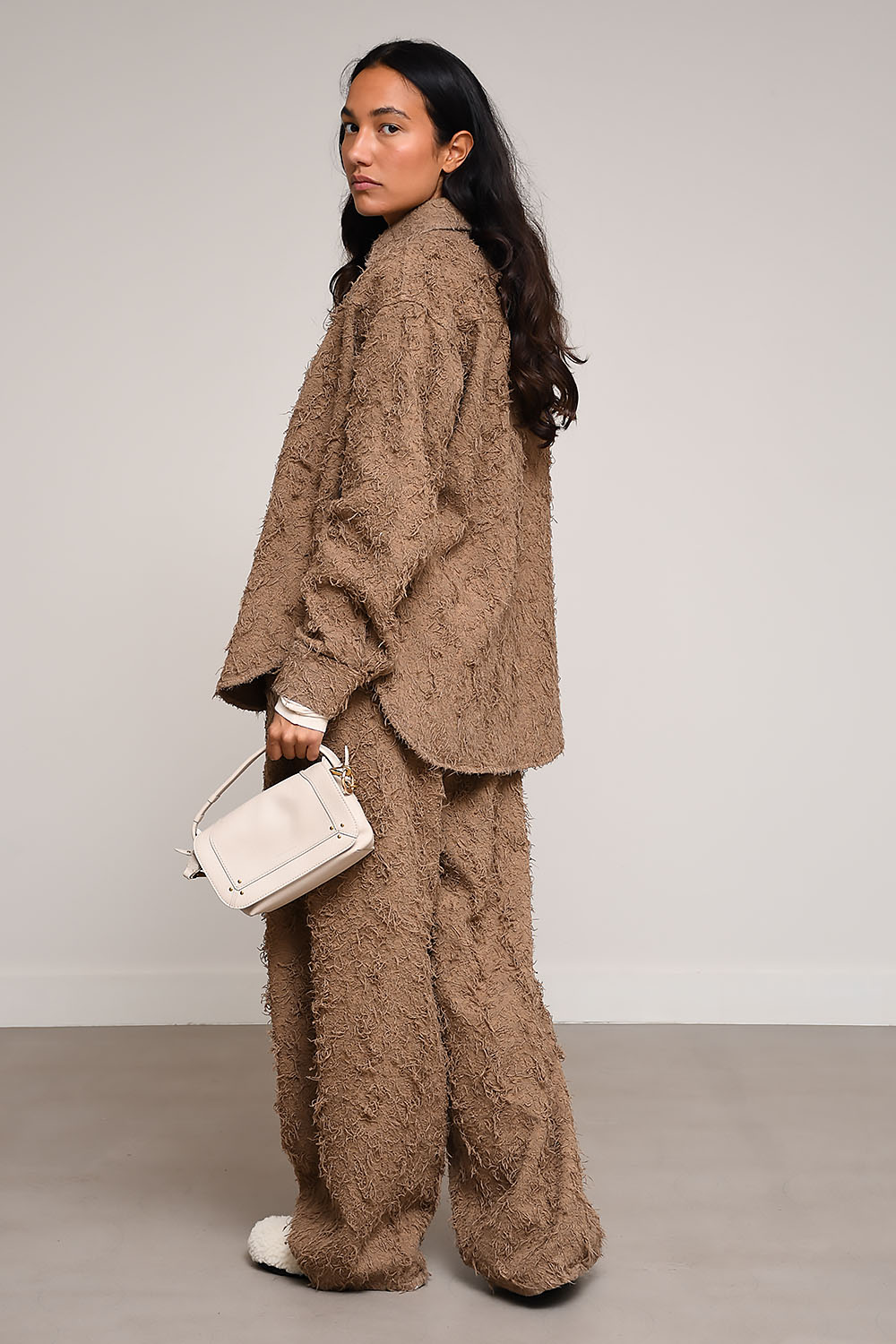 Belty/C fur denim jacket