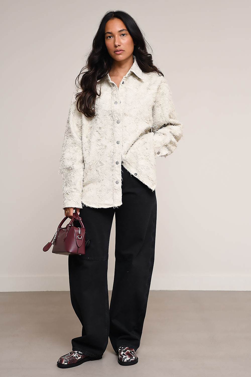 Haikure - Belty/C fur denim jacket