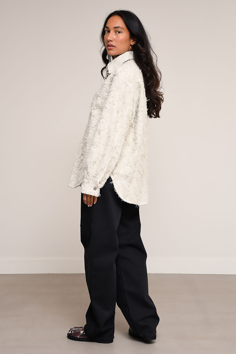 Belty/C fur denim jacket