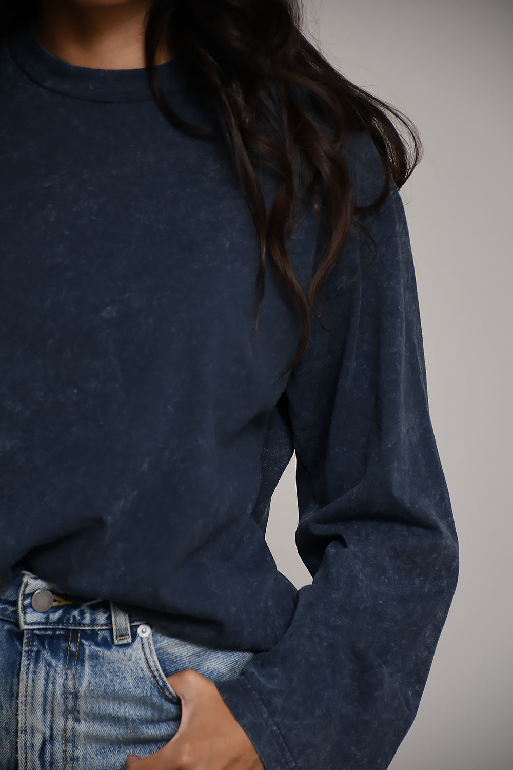 Liv marble cotton longsleeve t-shirt