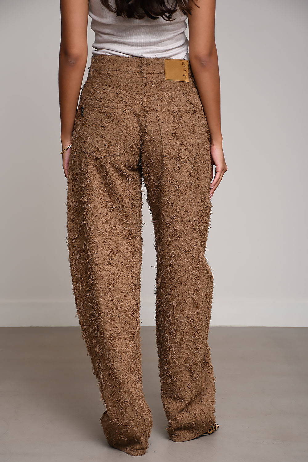 Bibi fur wide-leg pants