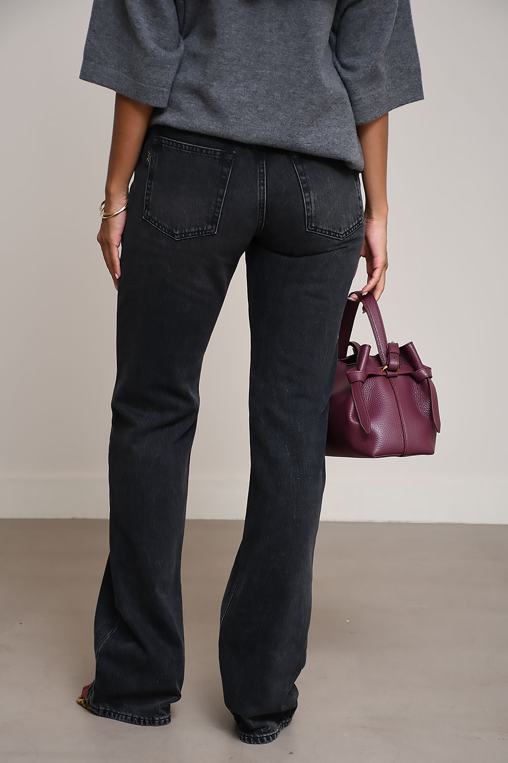 Star denim straight leg jeans
