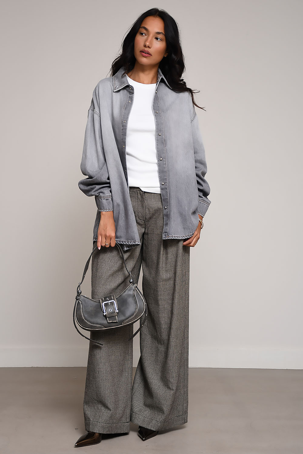 Darkpark - Keanu tencel denim rouche shirt