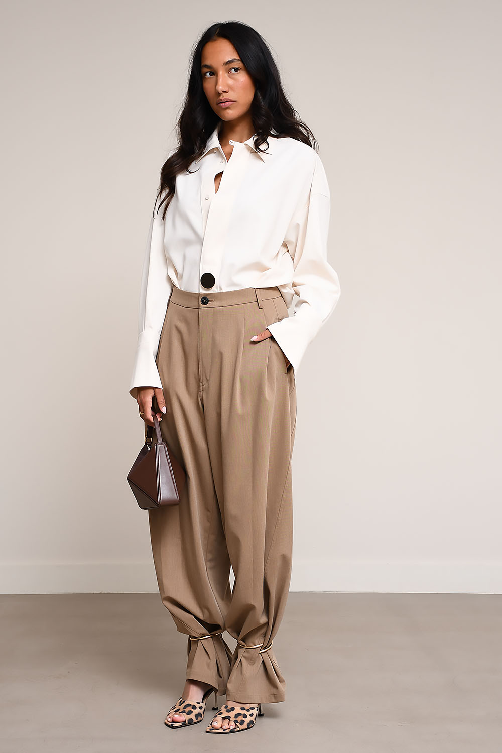 Darkpark - Phebe cuff adorned wide-leg wool pants