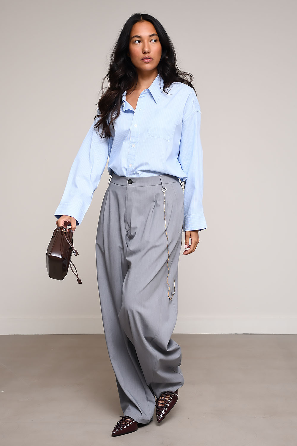 Darkpark - Phebe chain adorned wide-leg wool pants