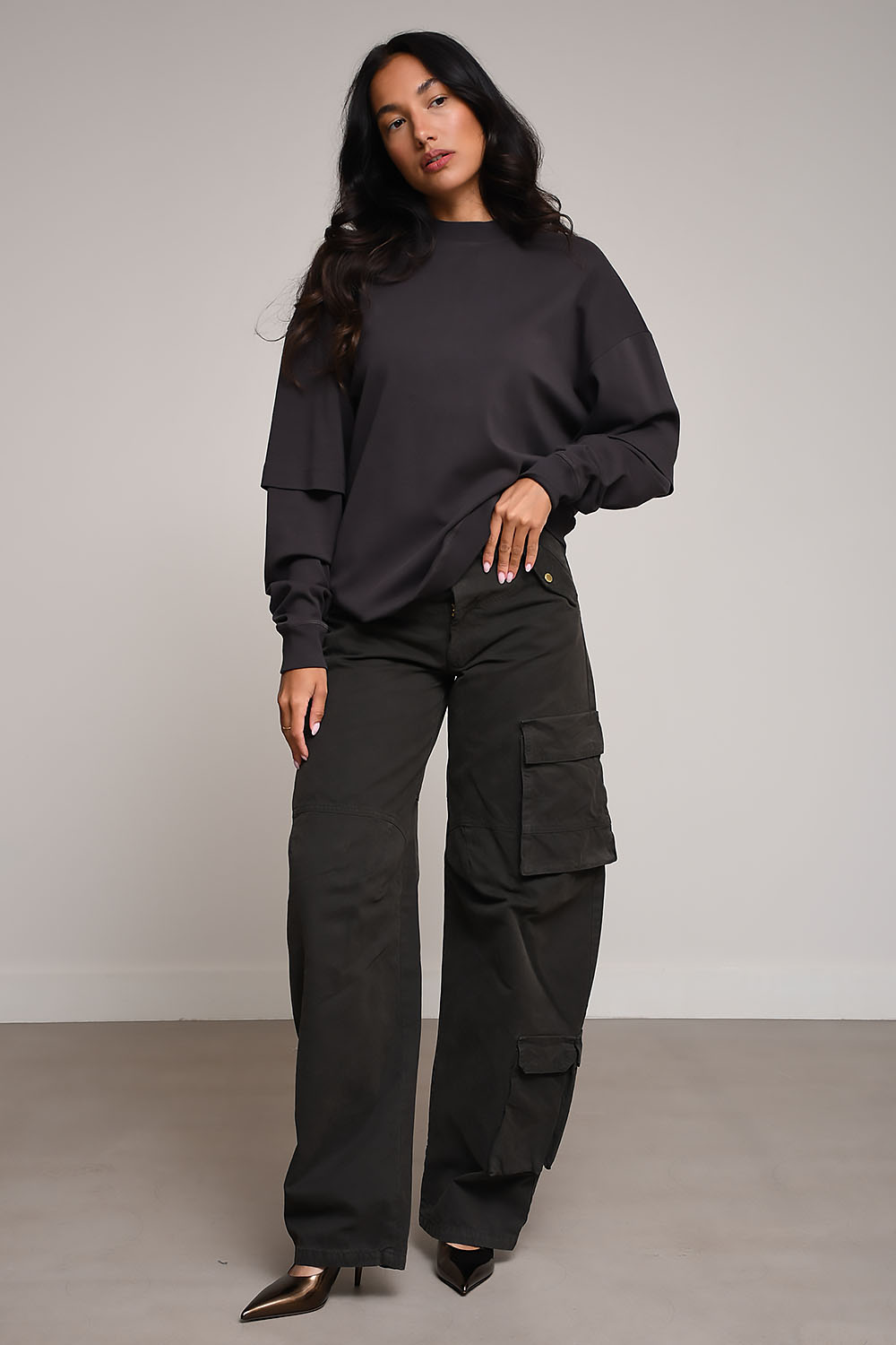 Darkpark - Rosalind canvas barrel leg cargo trouser