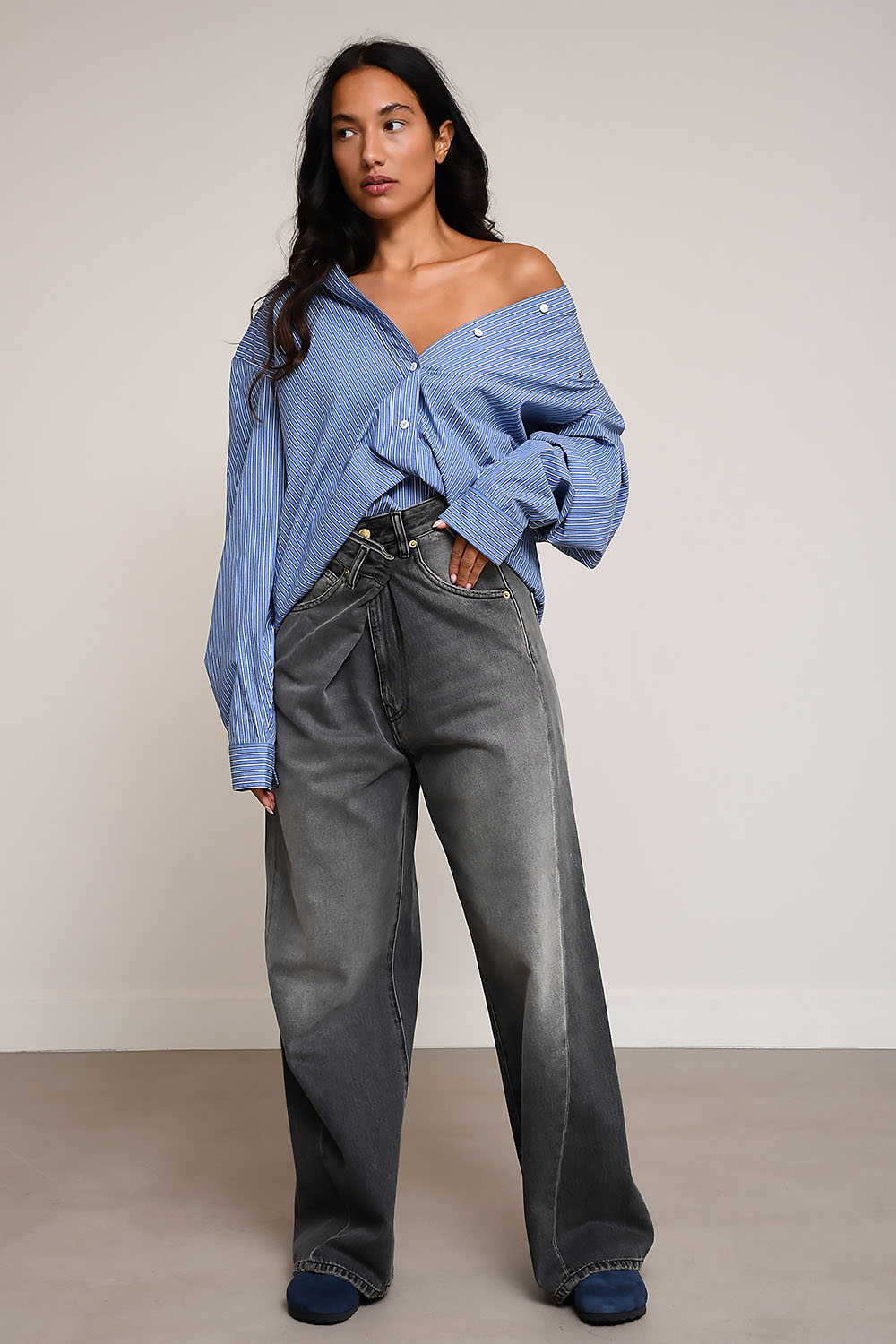 Darkpark - Ines fold-over denim jeans