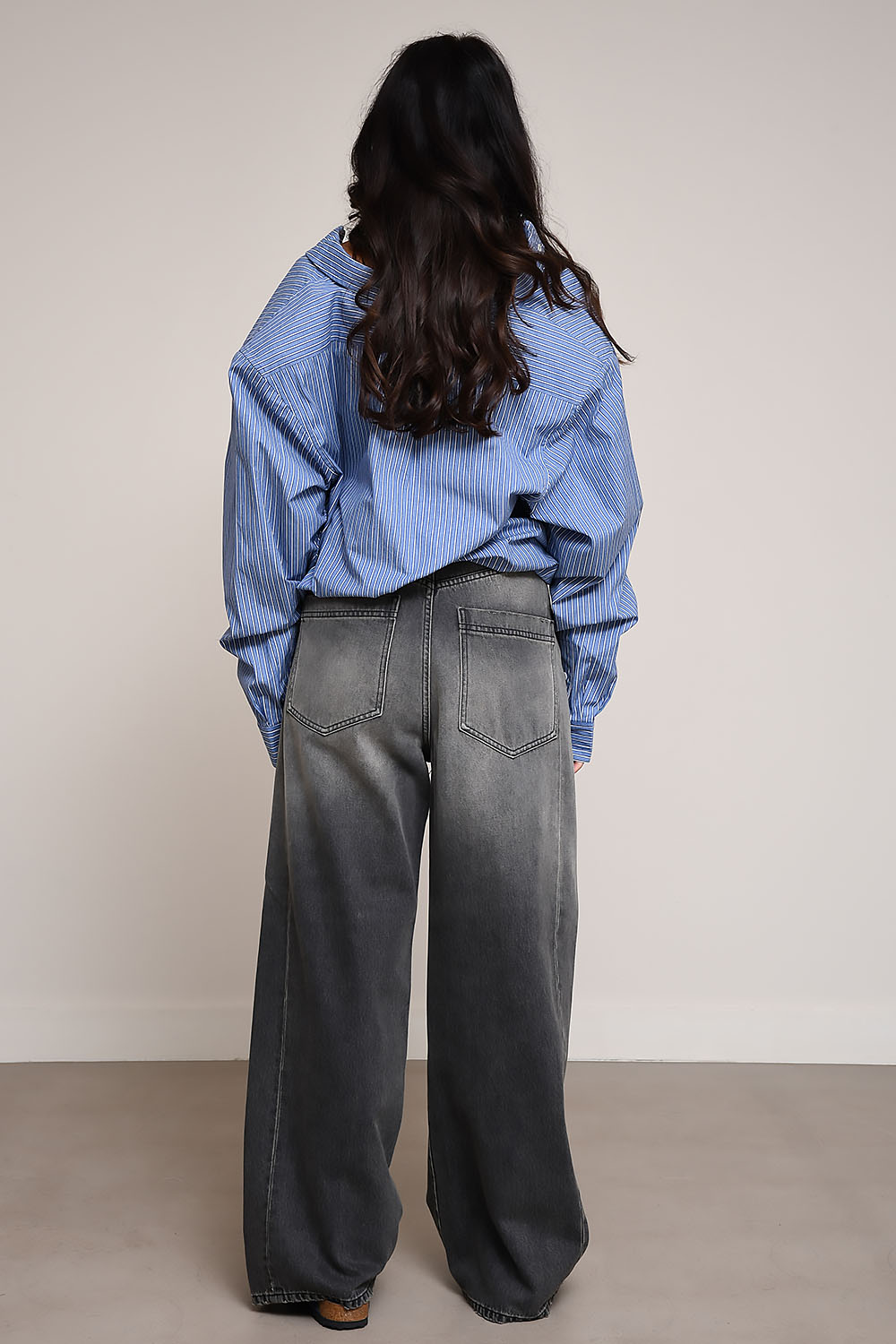 Ines fold-over denim jeans
