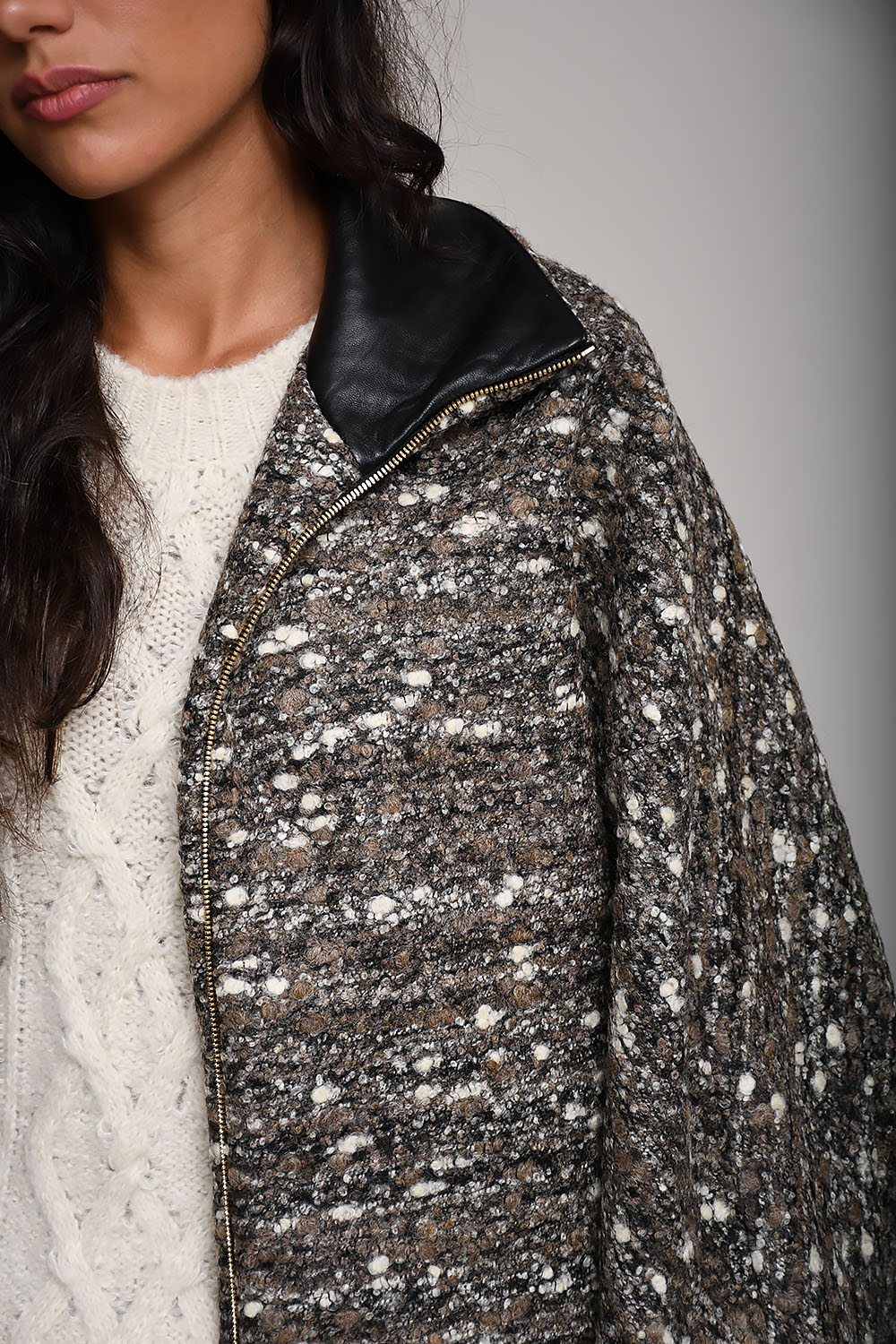 Celine boucle wool bomber