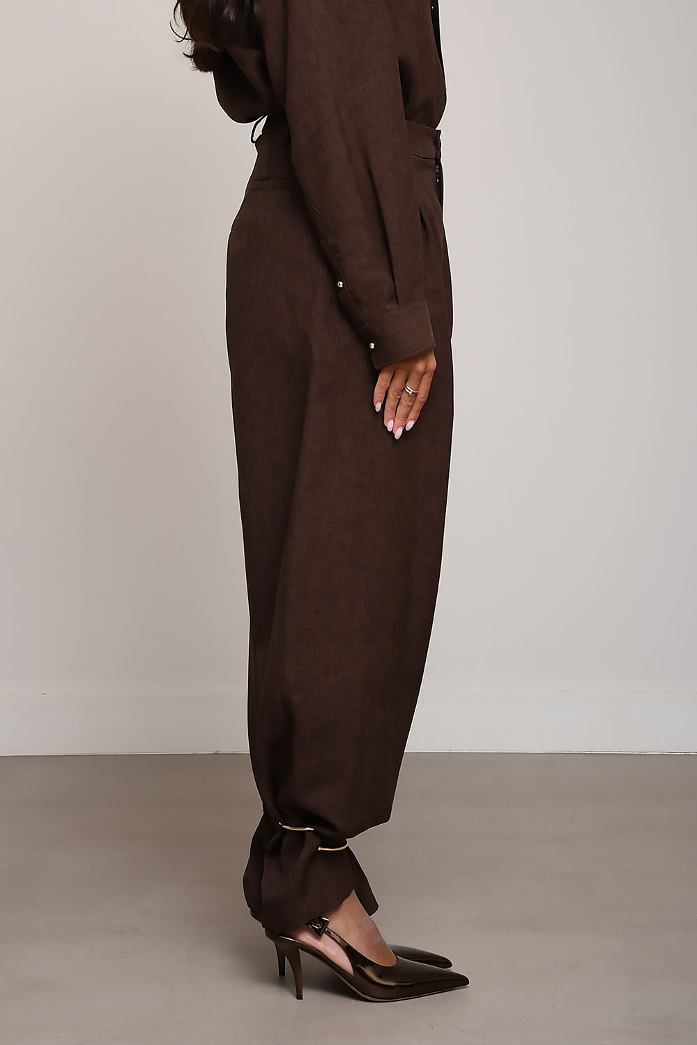 Darkpark - Phebe cuff adorned wide-leg pants