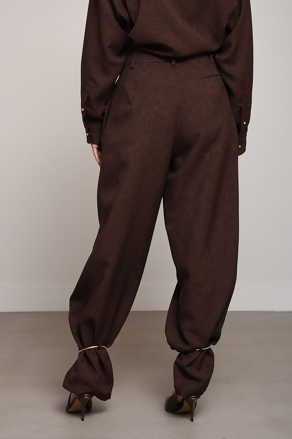 Phebe cuff adorned wide-leg pants