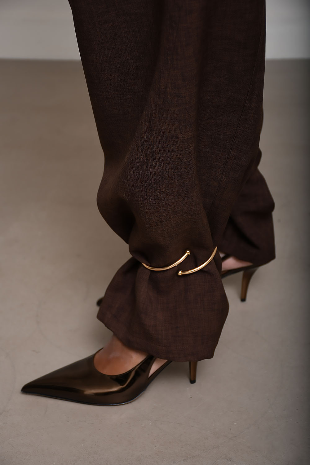 Phebe cuff adorned wide-leg pants