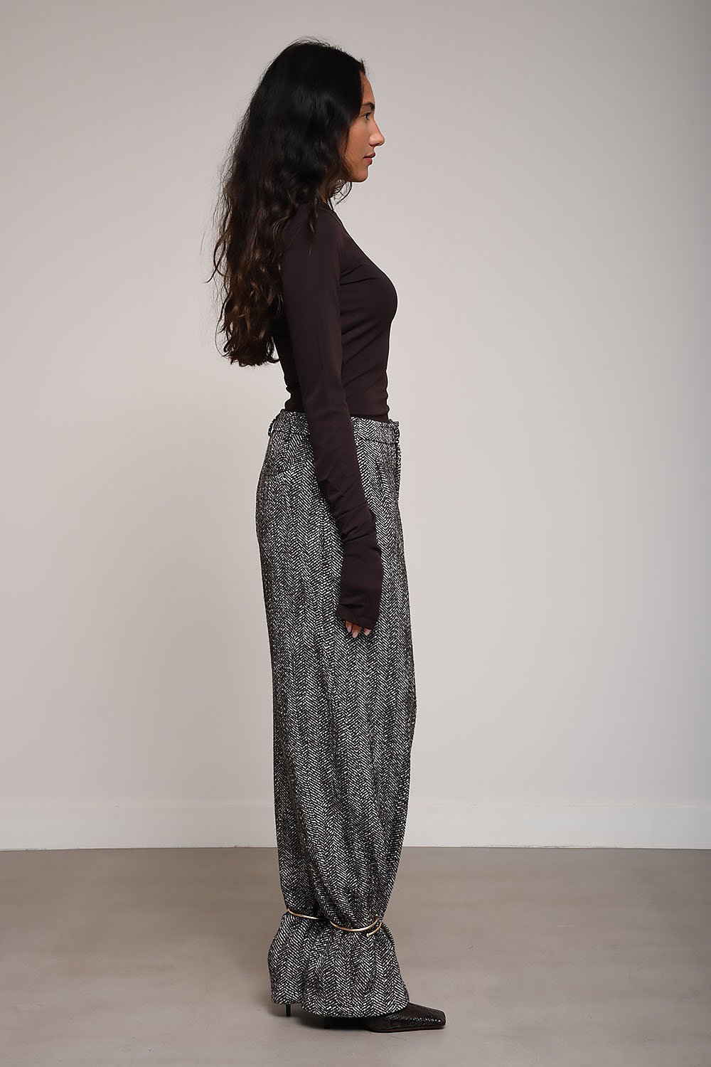 Darkpark - Phebe cuff adorned wide-leg wool pants