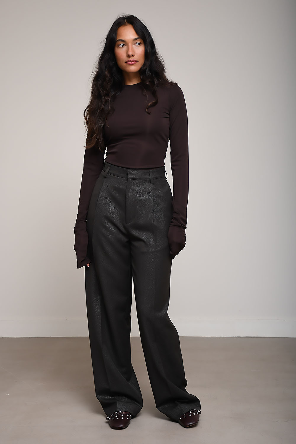 Darkpark - Danielle wide-leg lurex gabardine trouser
