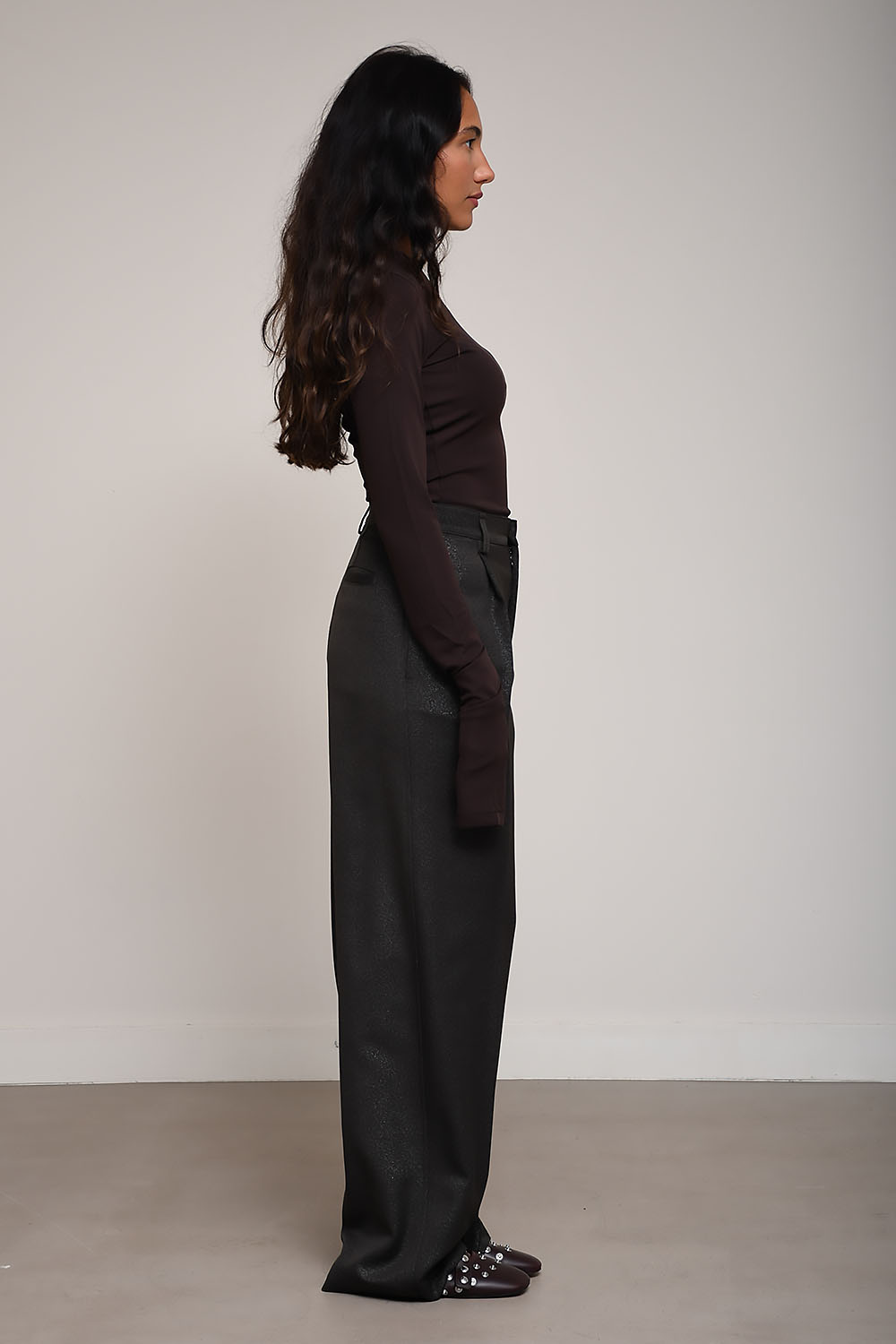Darkpark - Danielle wide-leg lurex gabardine trouser