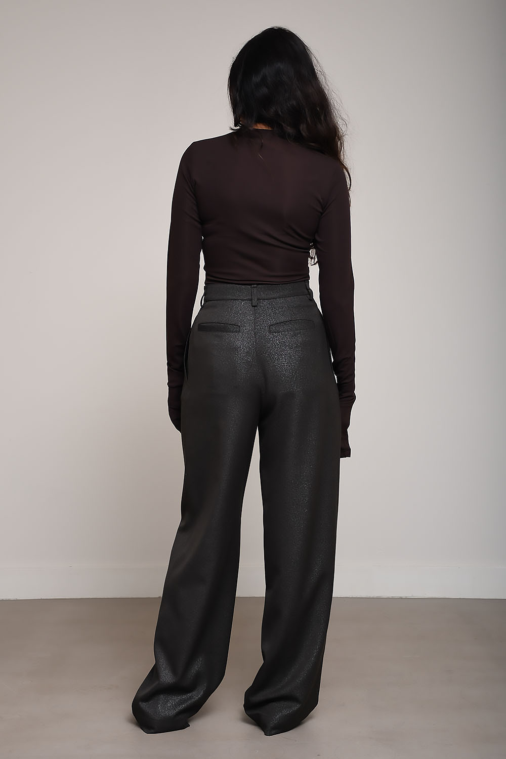 Danielle wide-leg lurex gabardine trouser