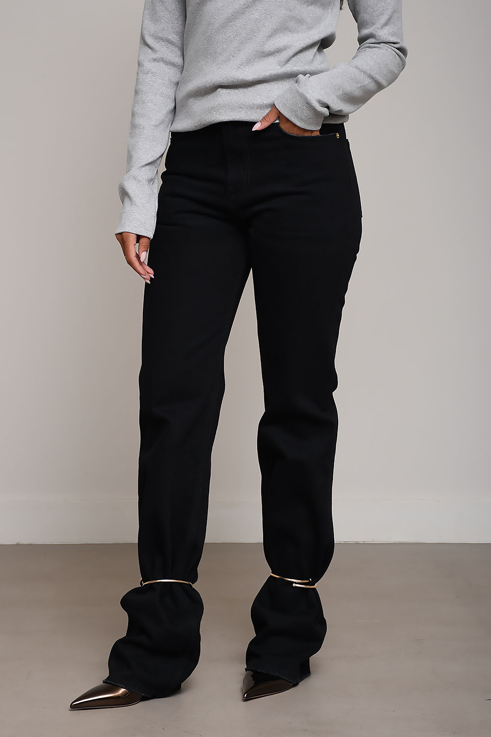 Darkpark - Marion cuff adorned straight leg fitted jeans