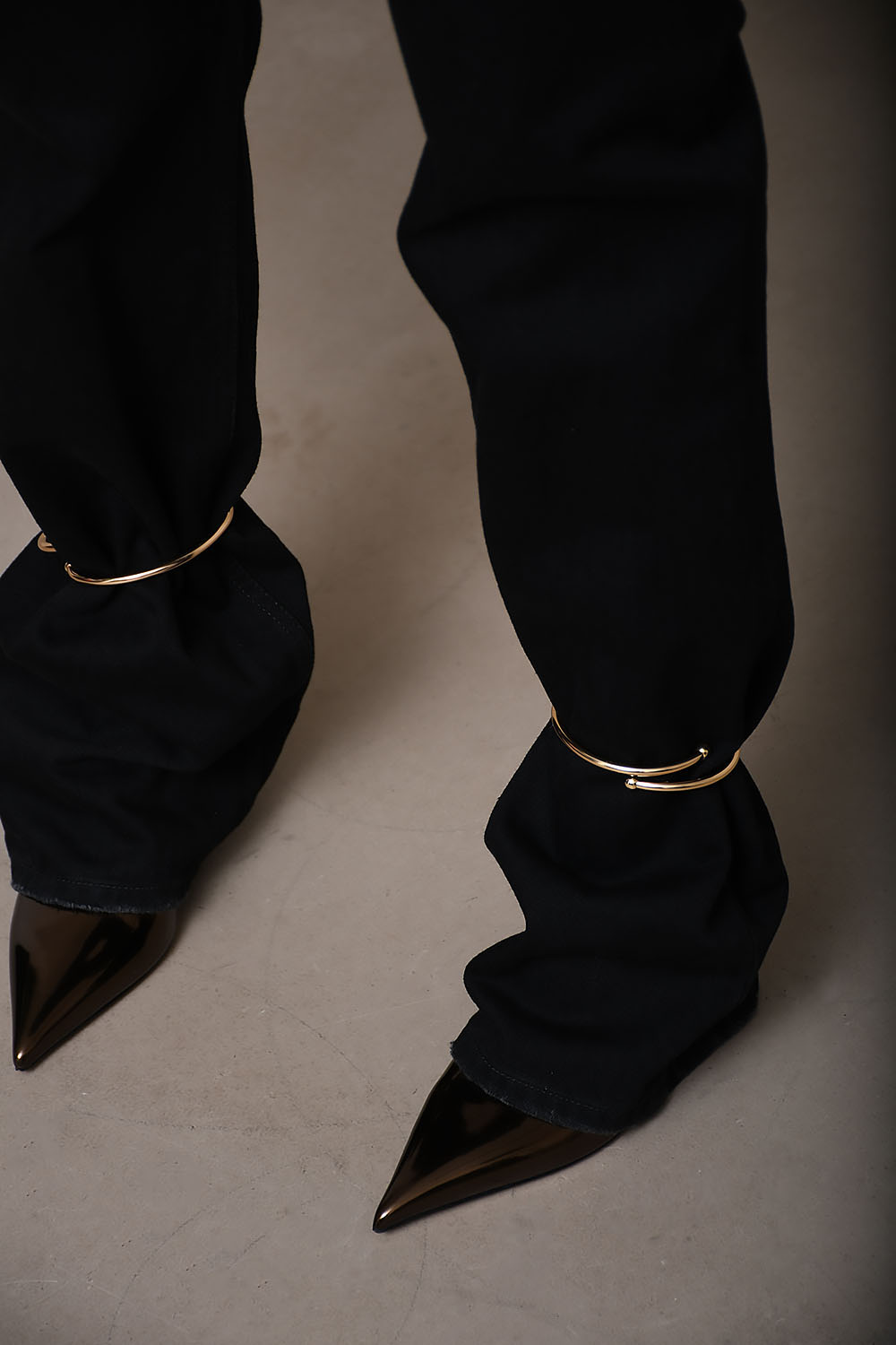 Marion cuff adorned straight leg fitted jeans