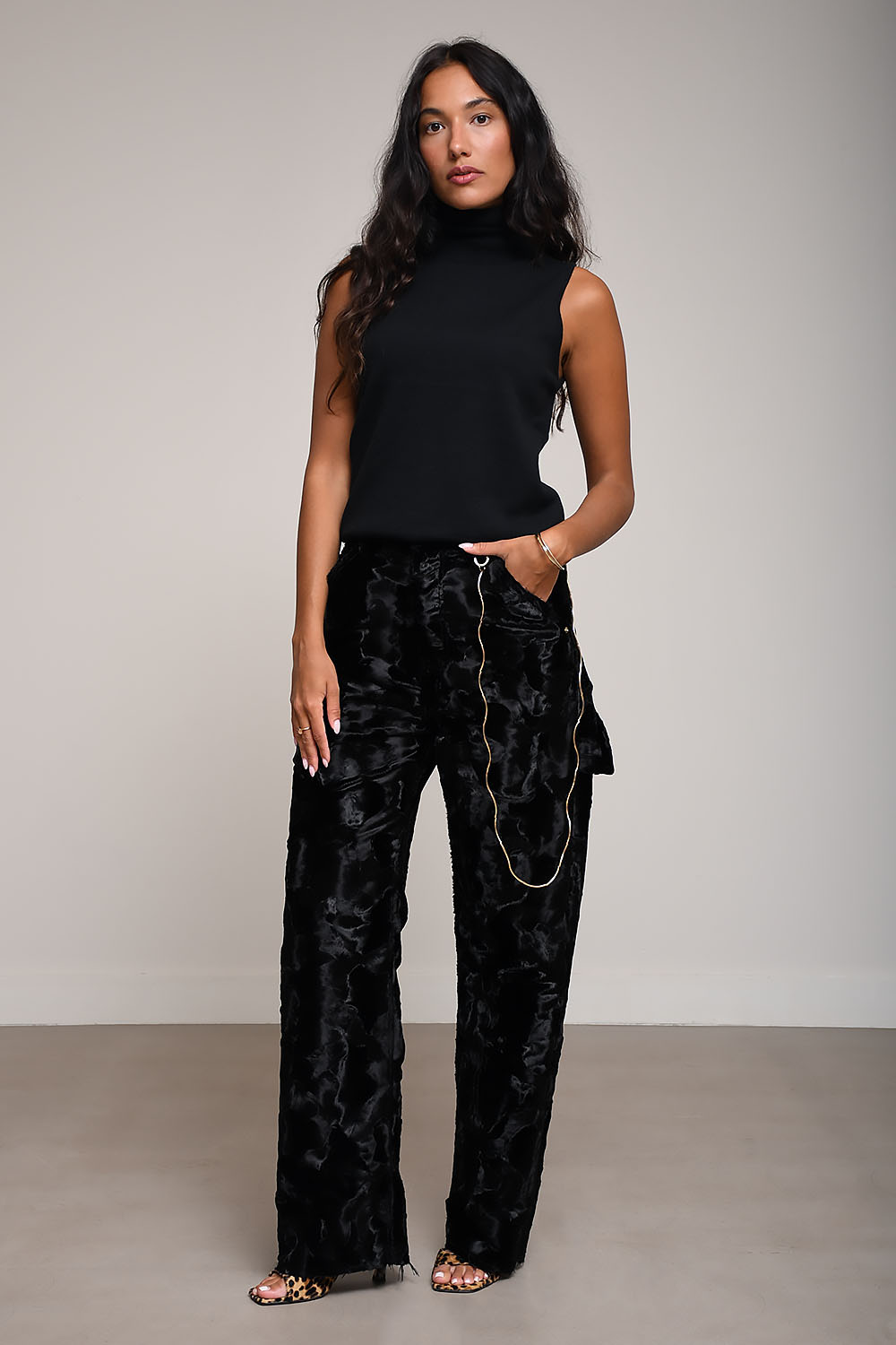 Darkpark - Lisa animalier loose fit carpenter pants