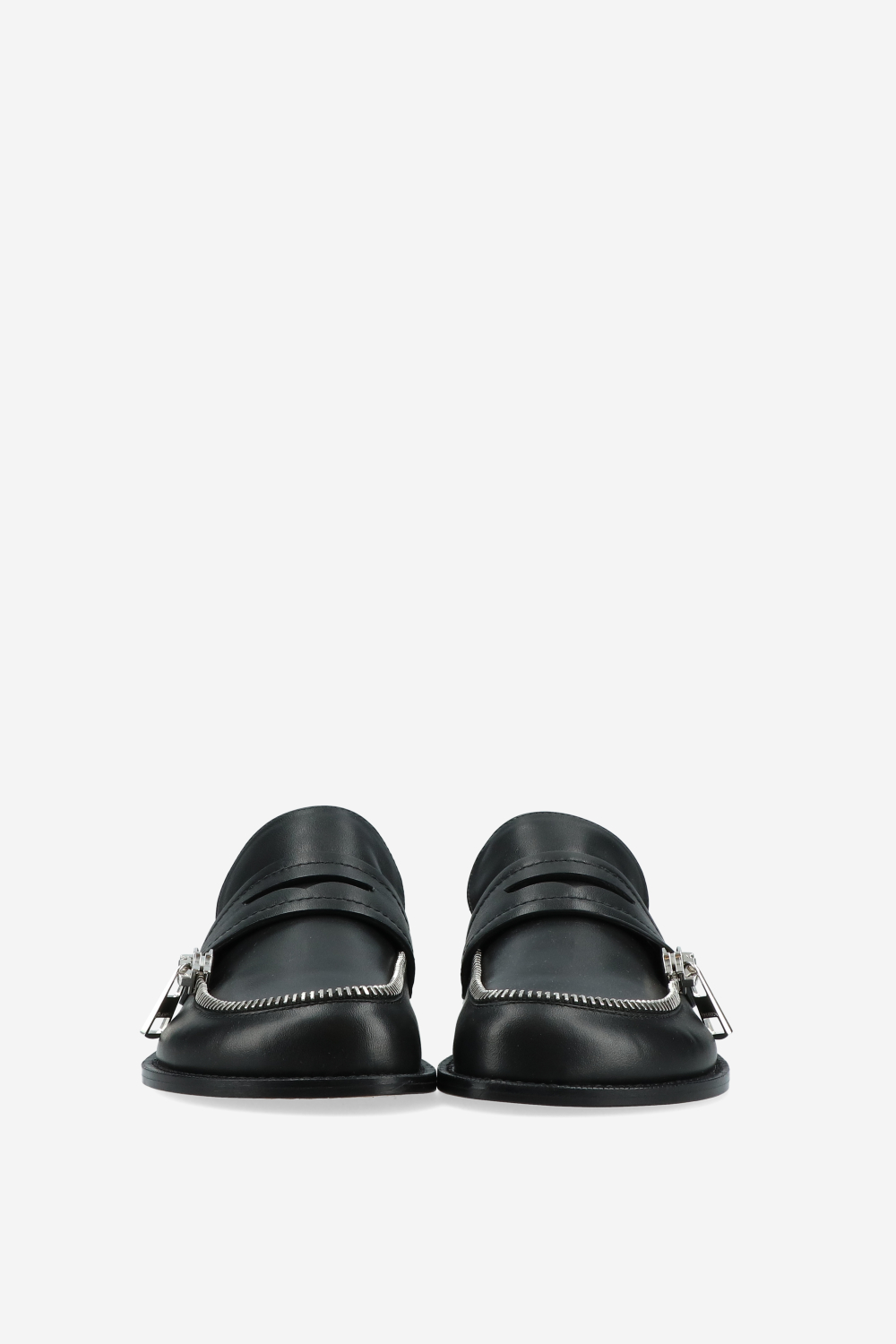 Biker leather zip loafer