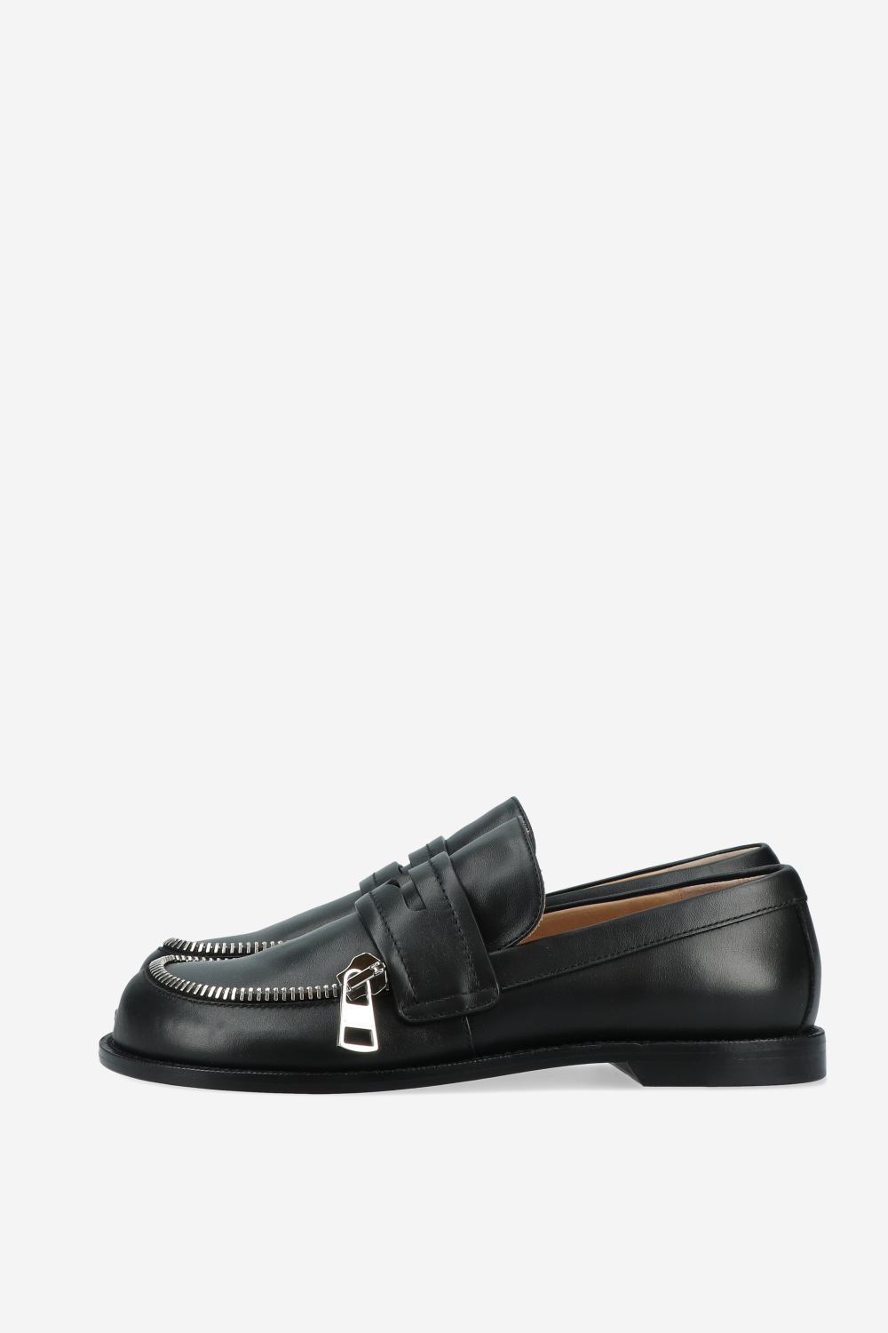 Biker leather zip loafer