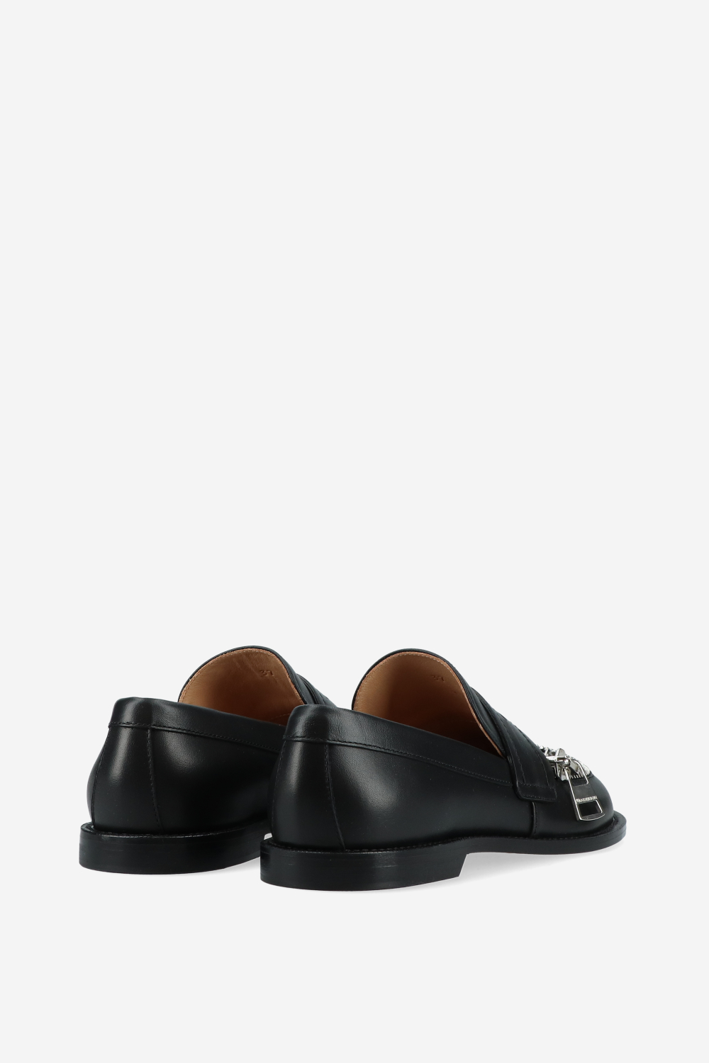 Biker leather zip loafer
