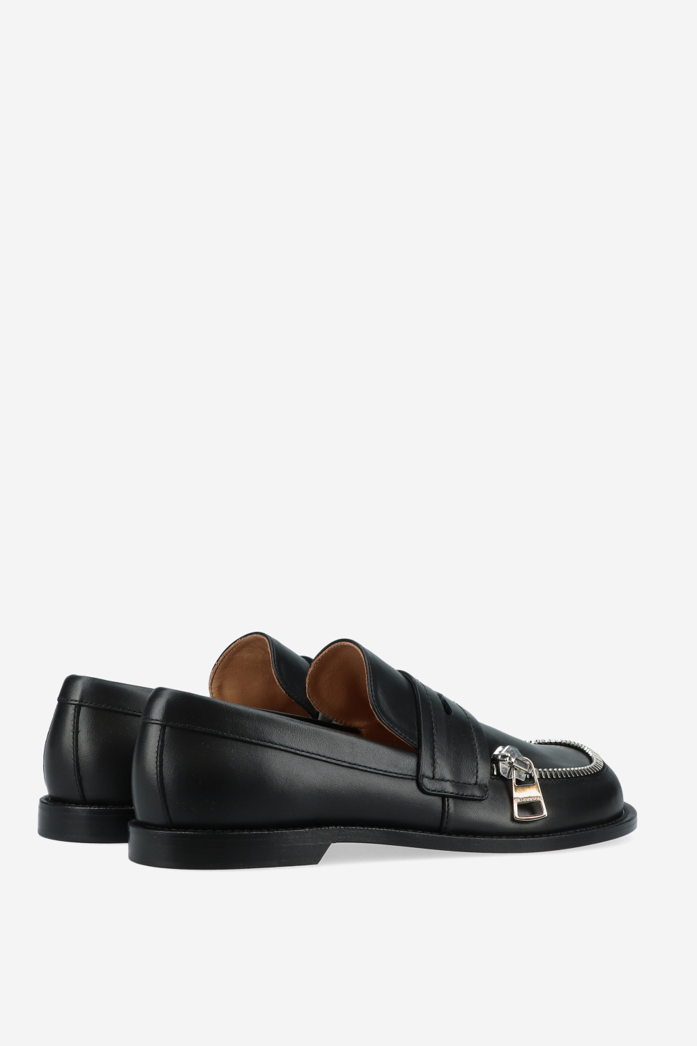 Biker leather zip loafer
