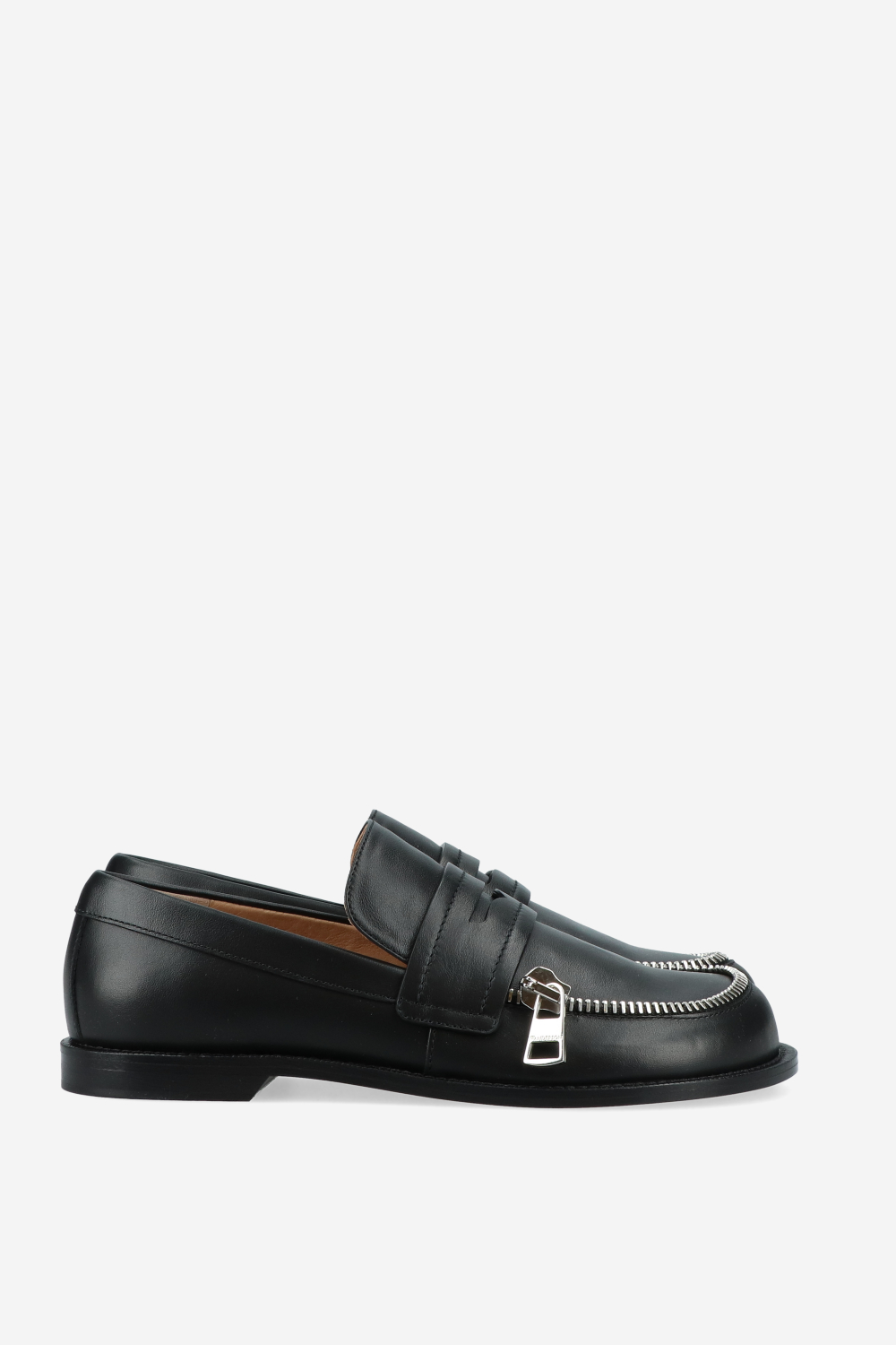 Biker leather zip loafer