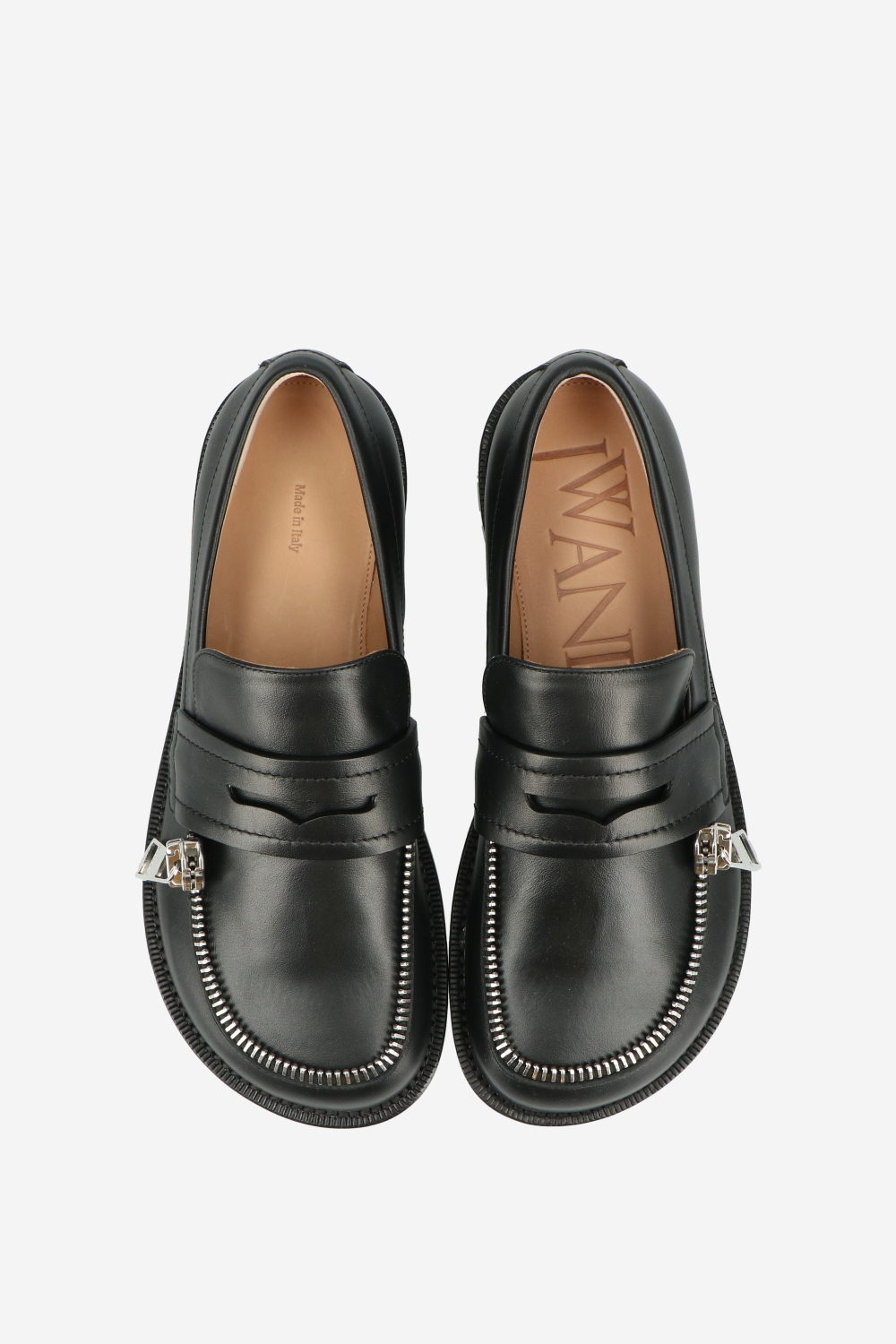 Biker leather zip loafer