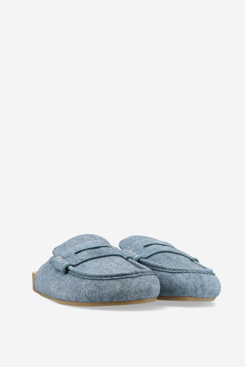 Stitch suede loafers