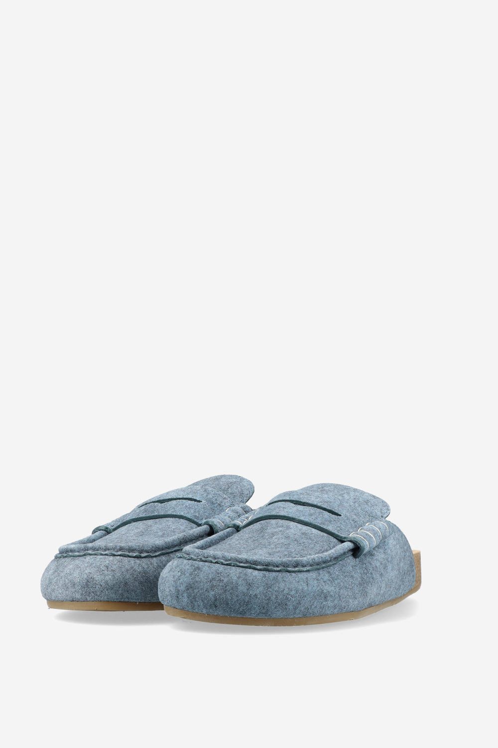 Stitch suede loafers
