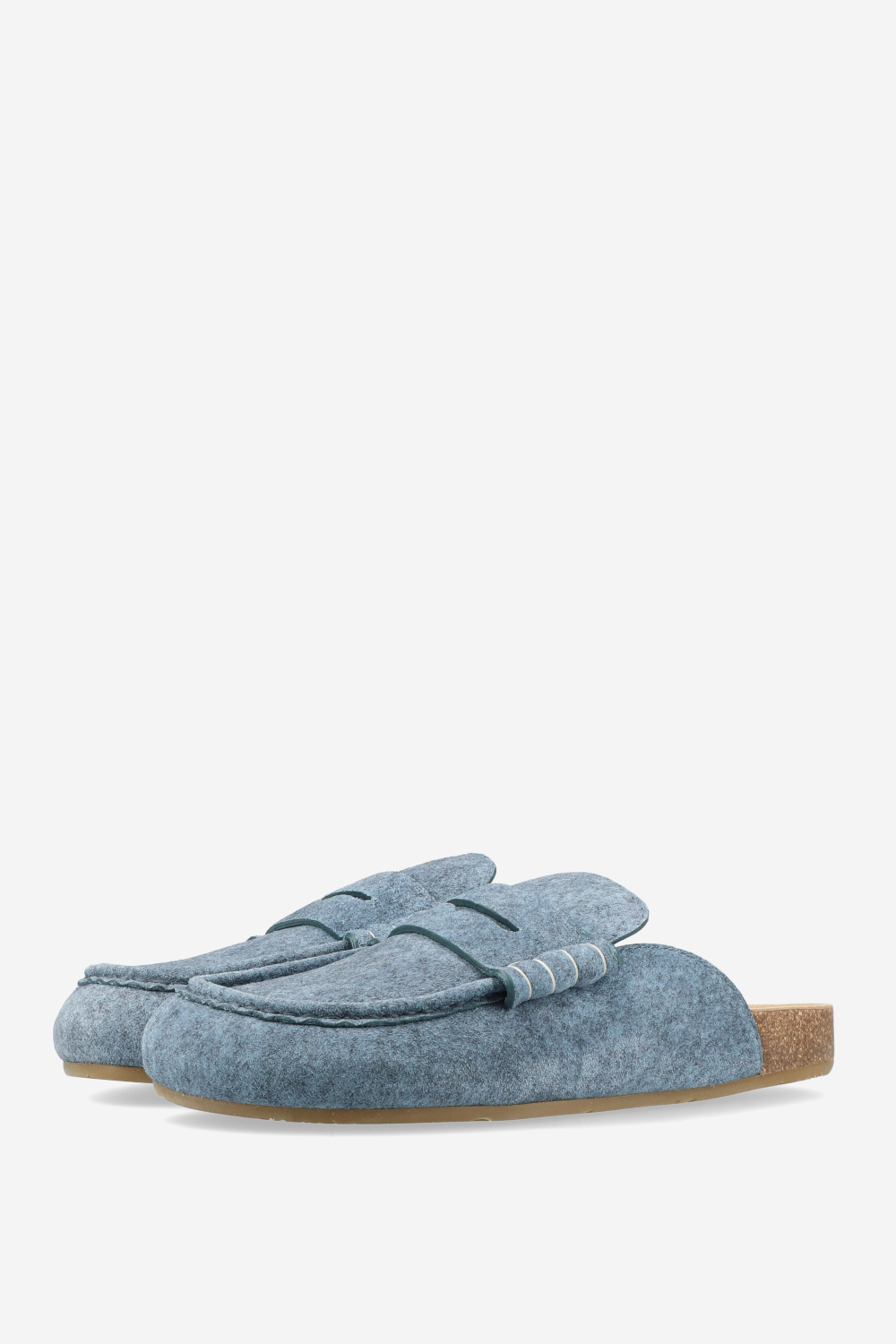 Stitch suede loafers