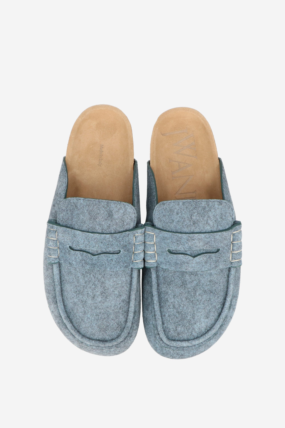 Stitch suede loafers