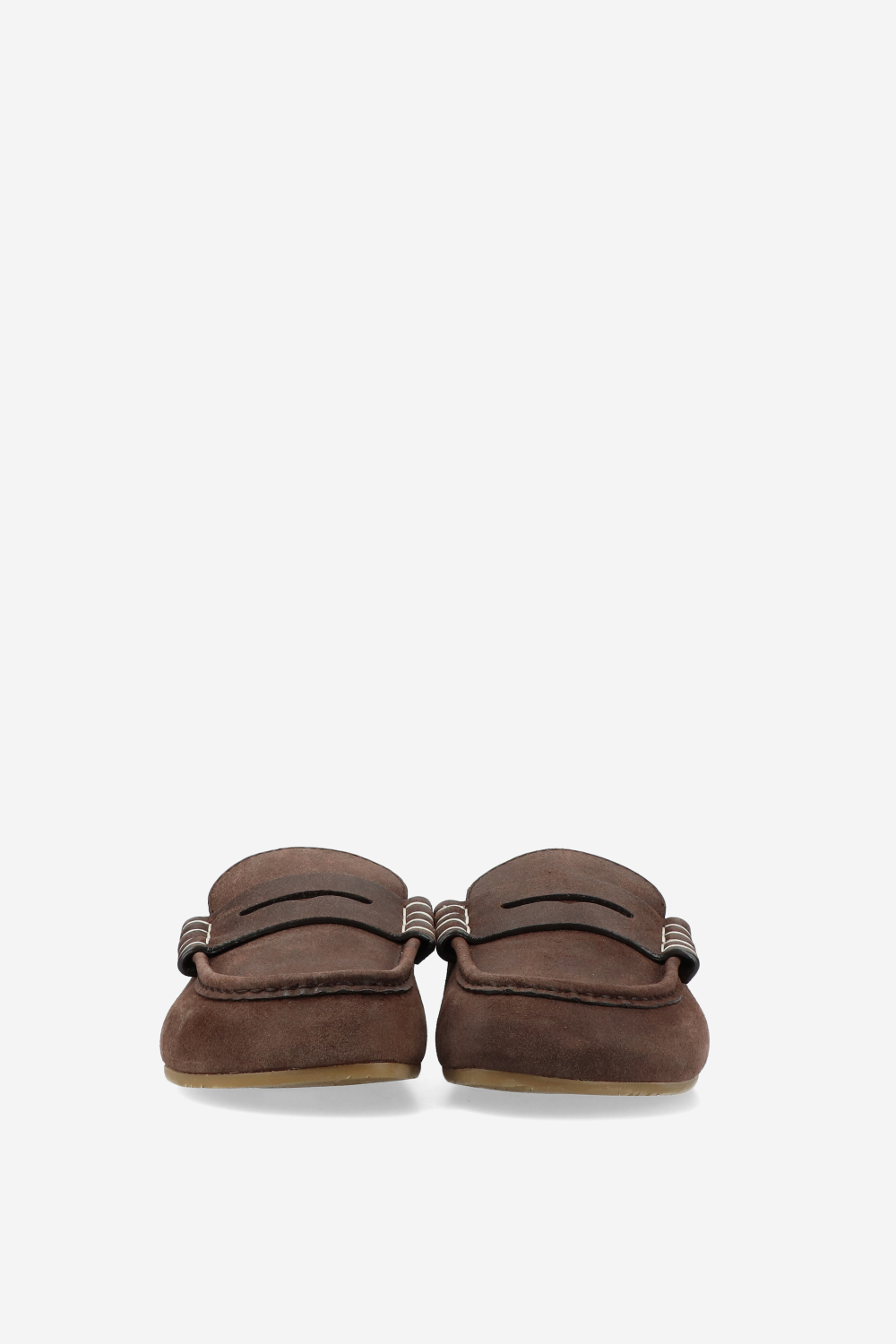 Stitch suede loafers