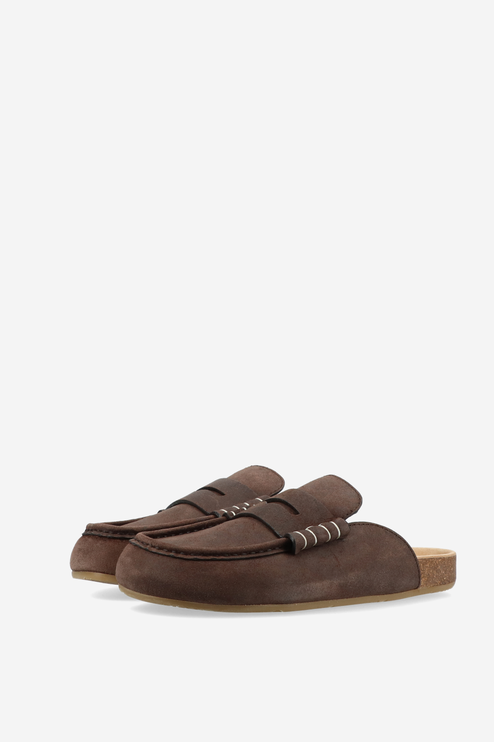 Stitch suede loafers