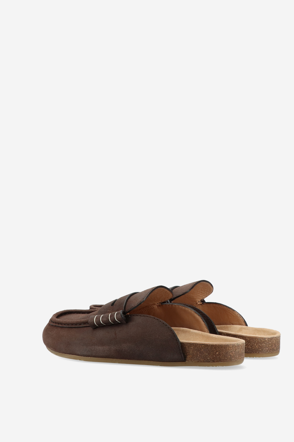 Stitch suede loafers