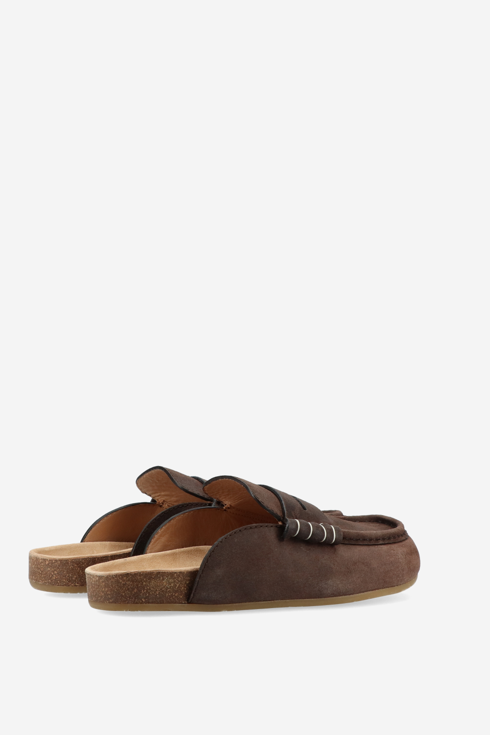 Stitch suede loafers