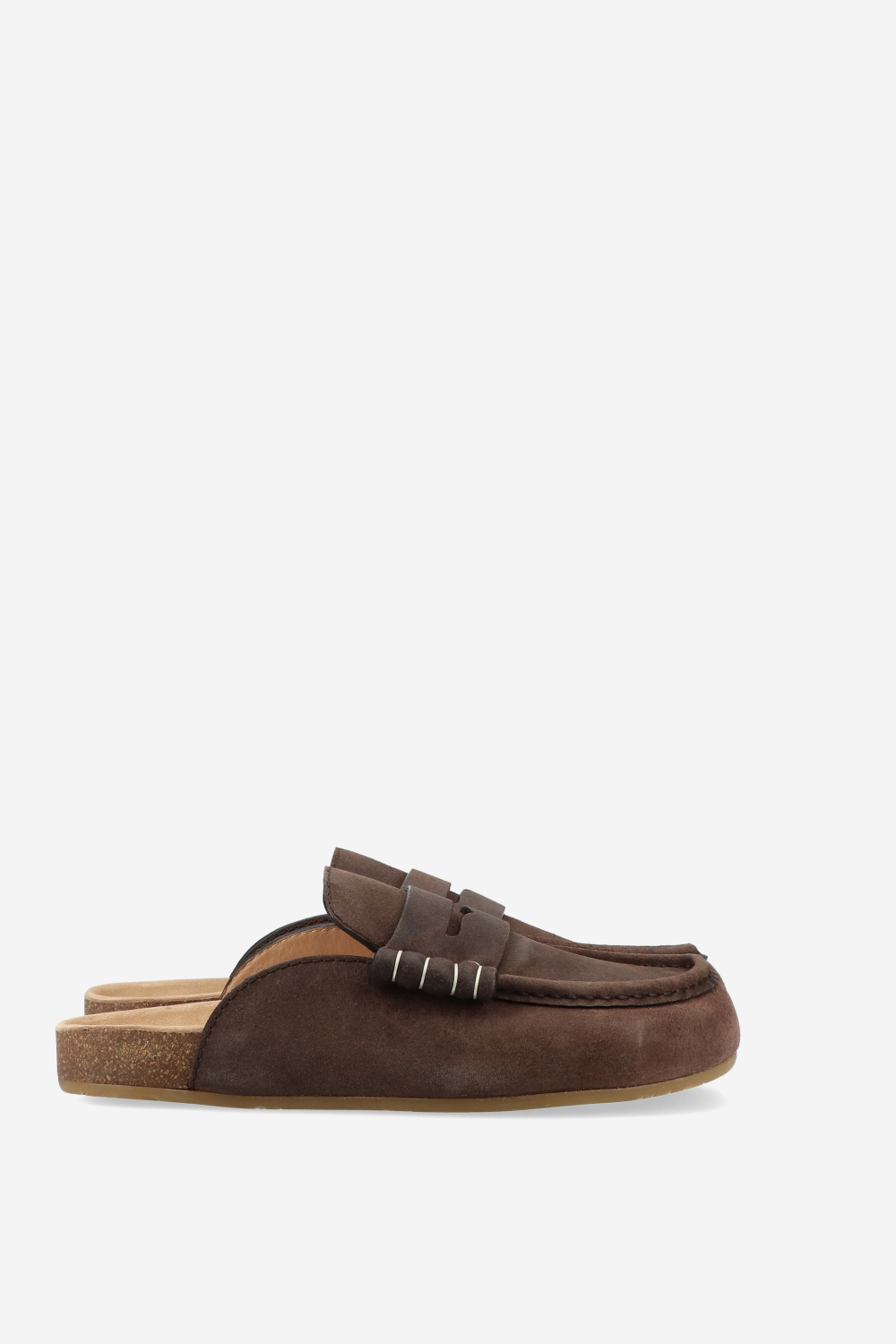 Stitch suede loafers