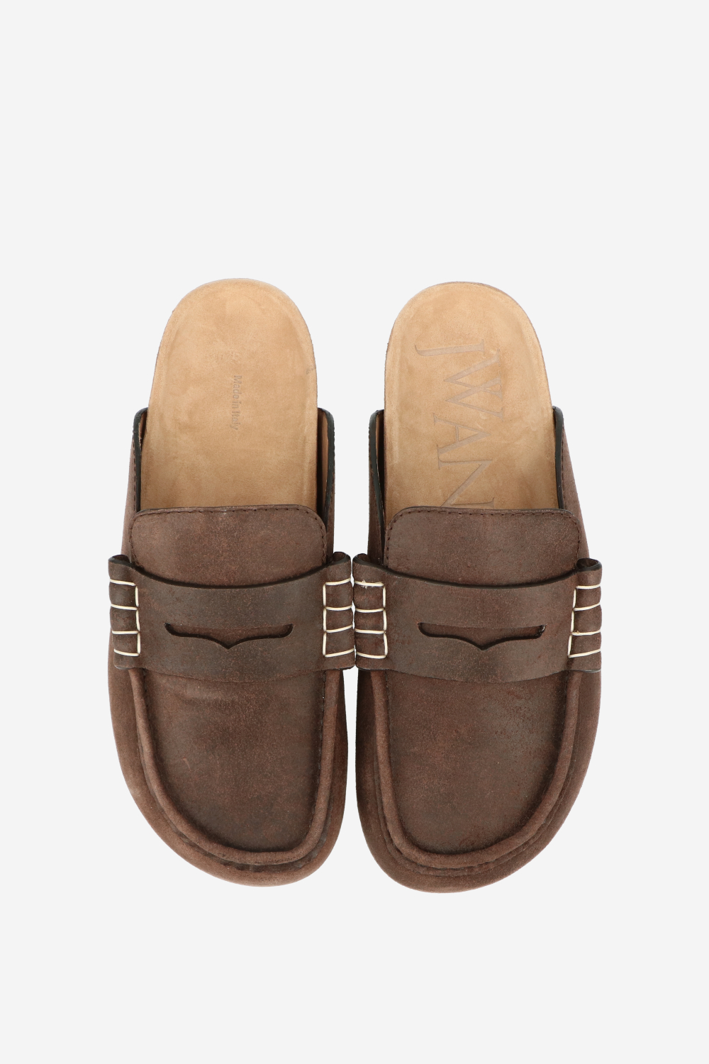 Stitch suede loafers