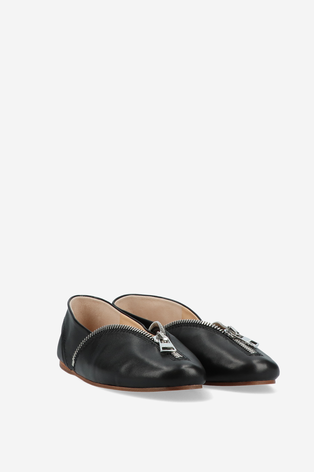 Biker leather ballerinas