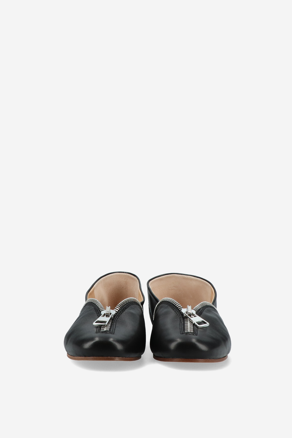 Biker leather ballerinas