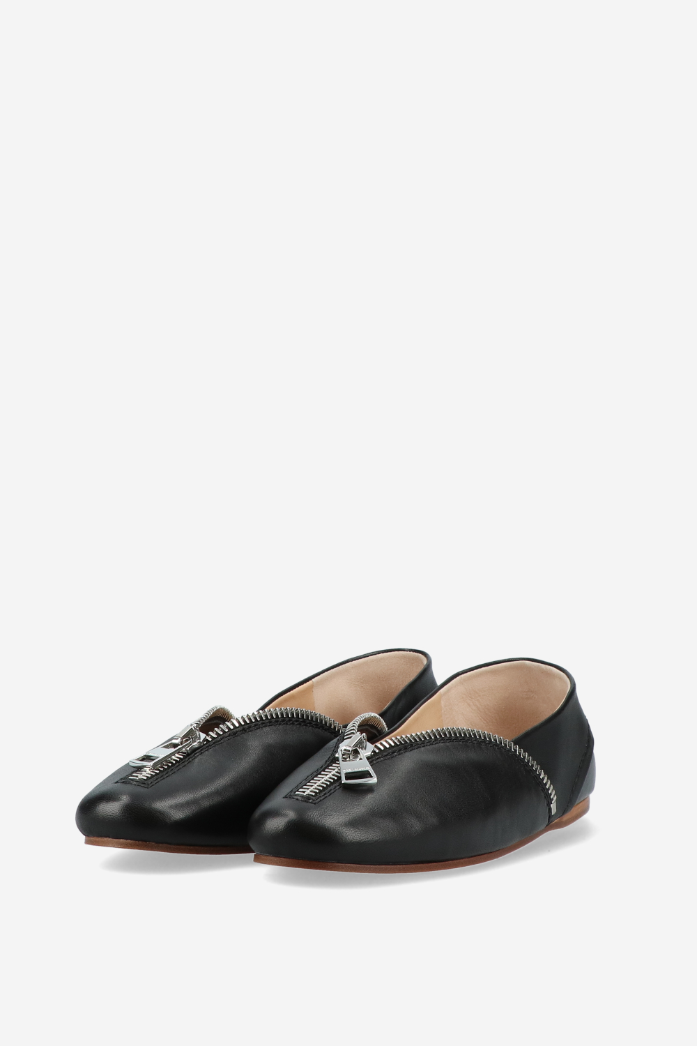 Biker leather ballerinas