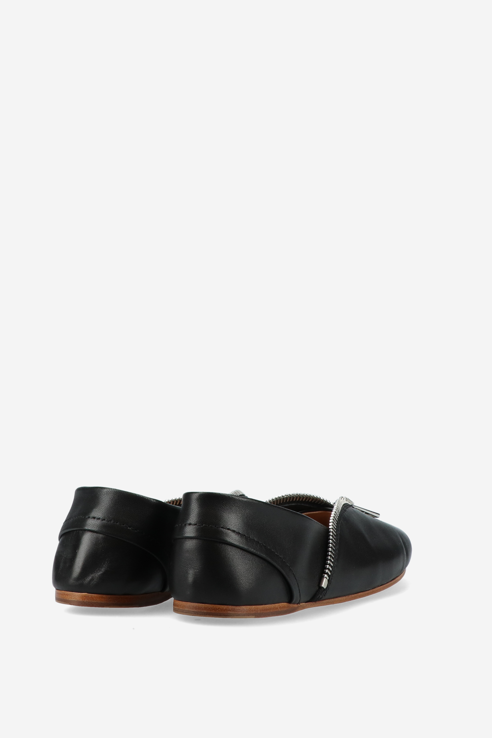 Biker leather ballerinas