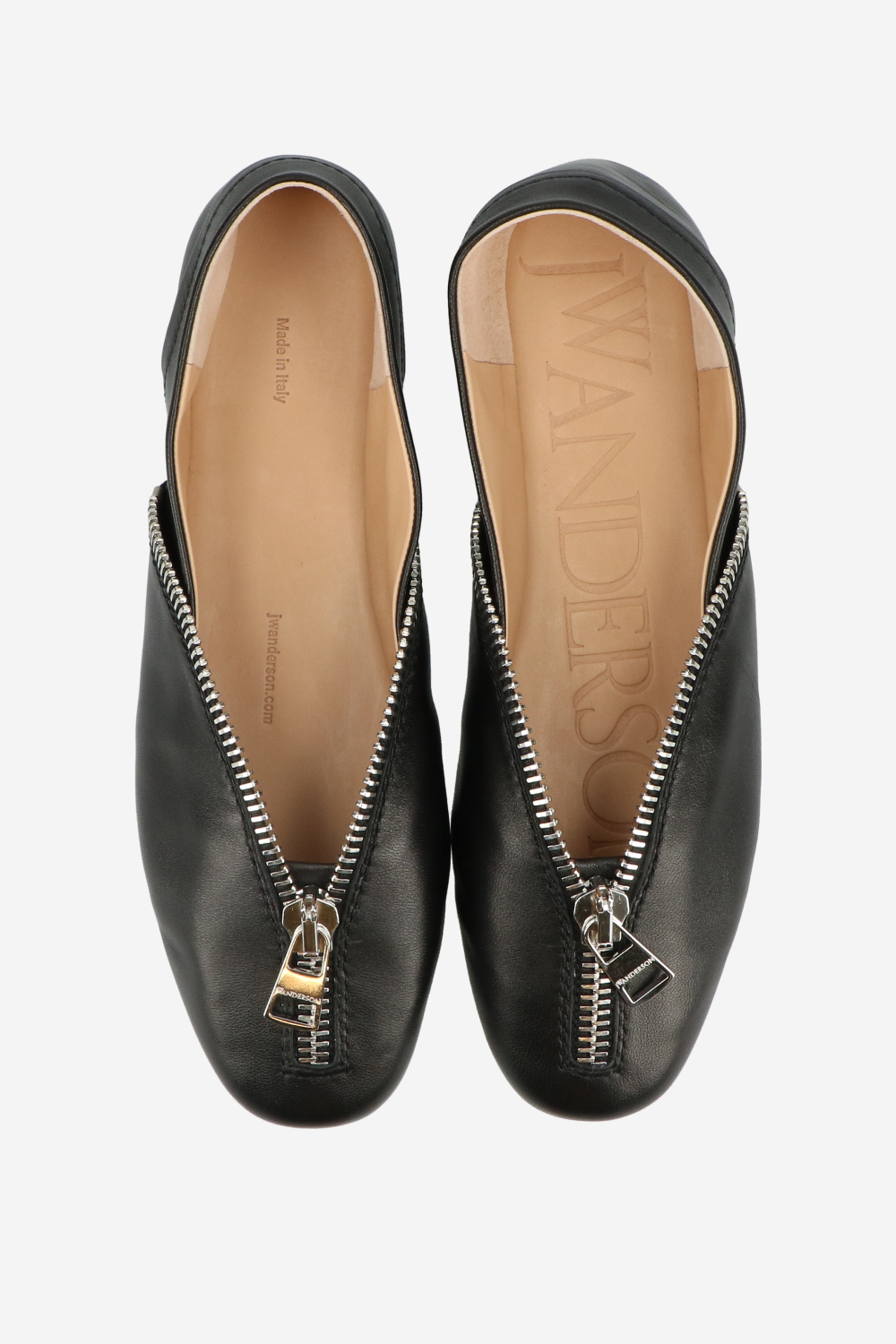 Biker leather ballerinas