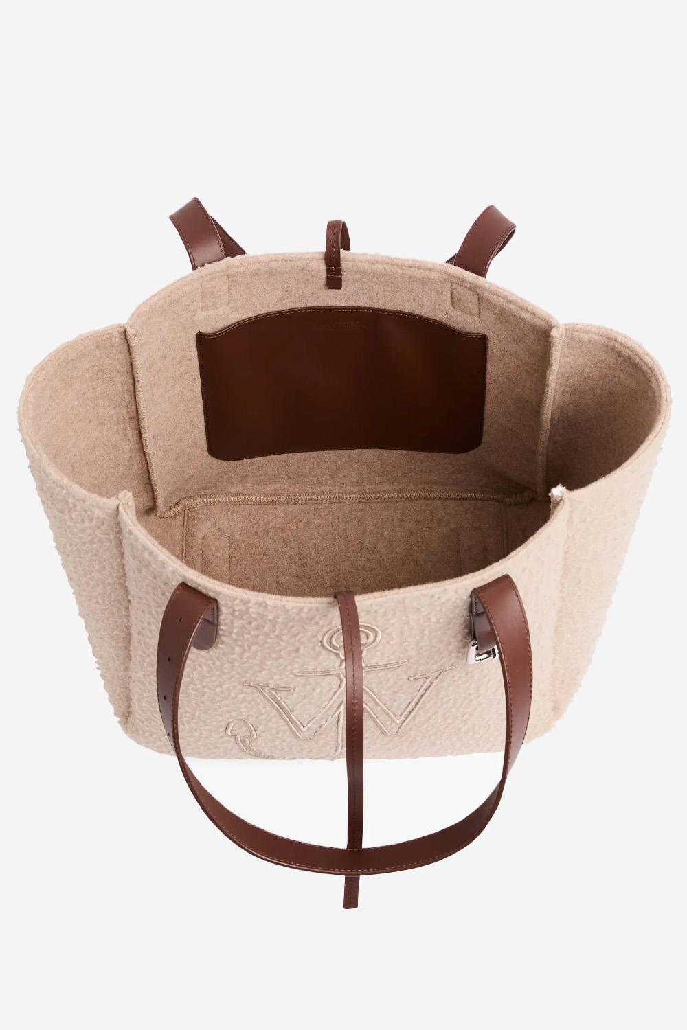 Belt woolen tote bag