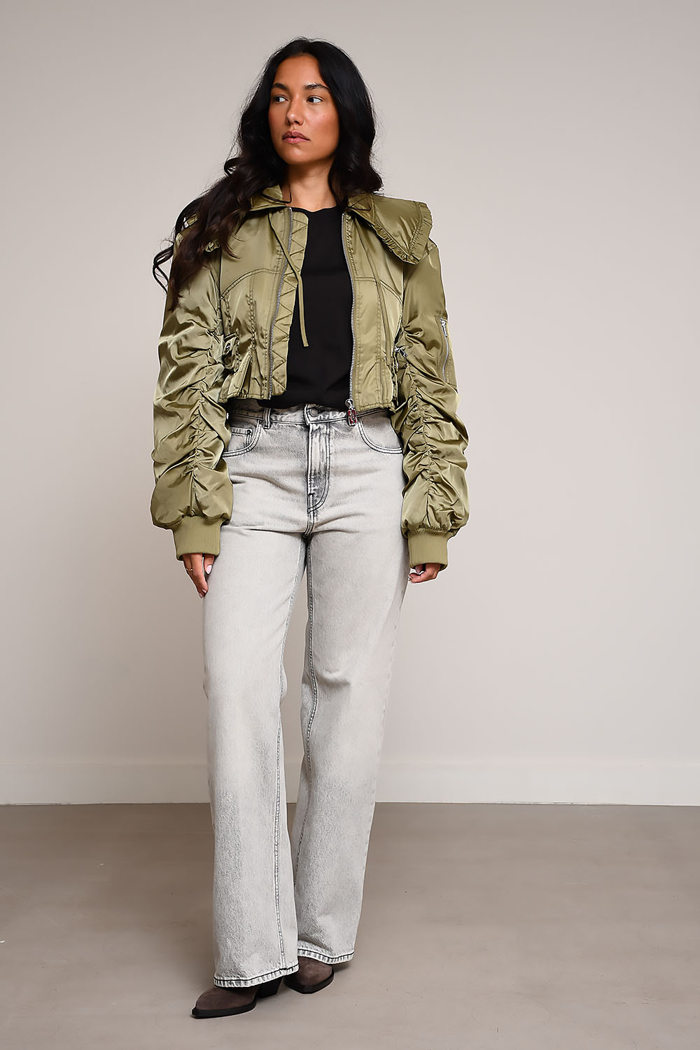 Ganni - Duchesse nylon fitted jacket