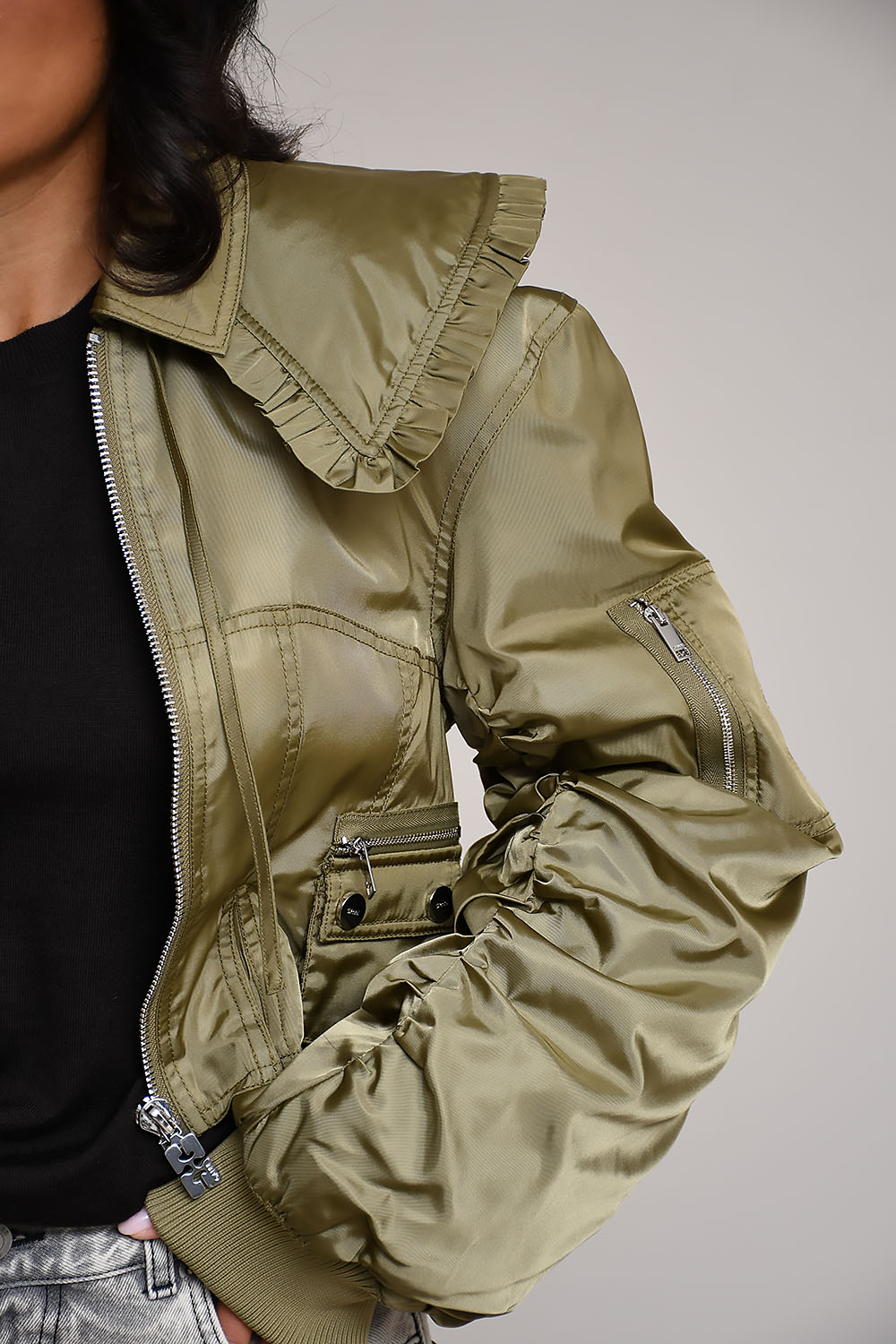 Duchesse nylon fitted jacket