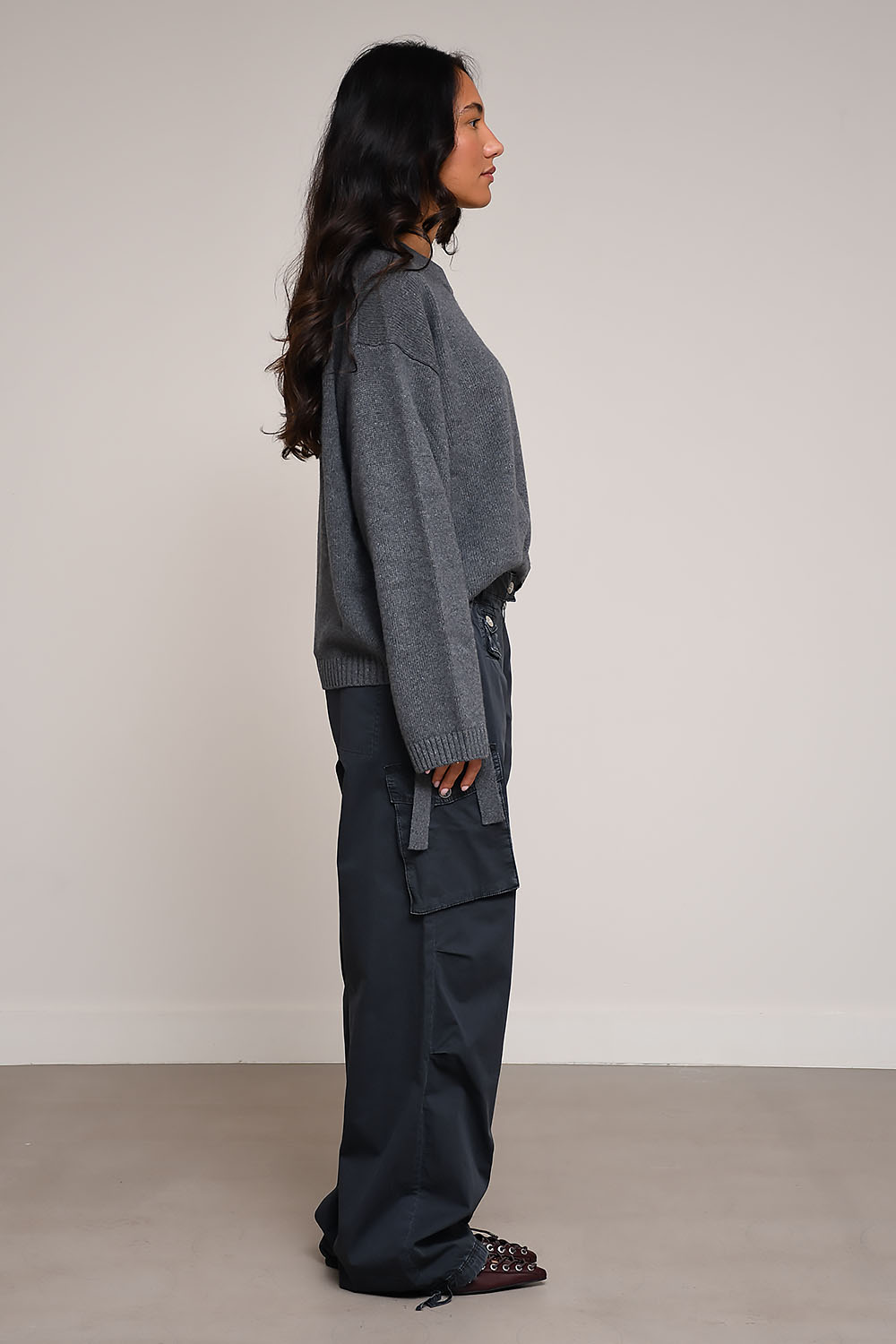 Ganni - Future wool mix oversized o-neck sweater