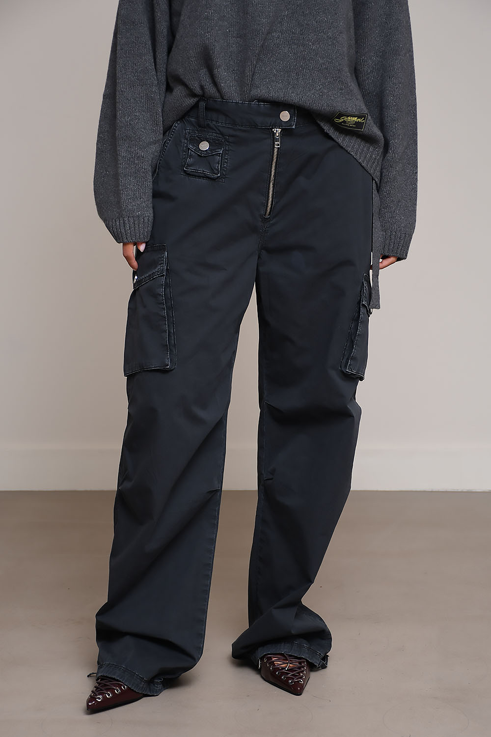 Ganni - Washed cotton twill pants