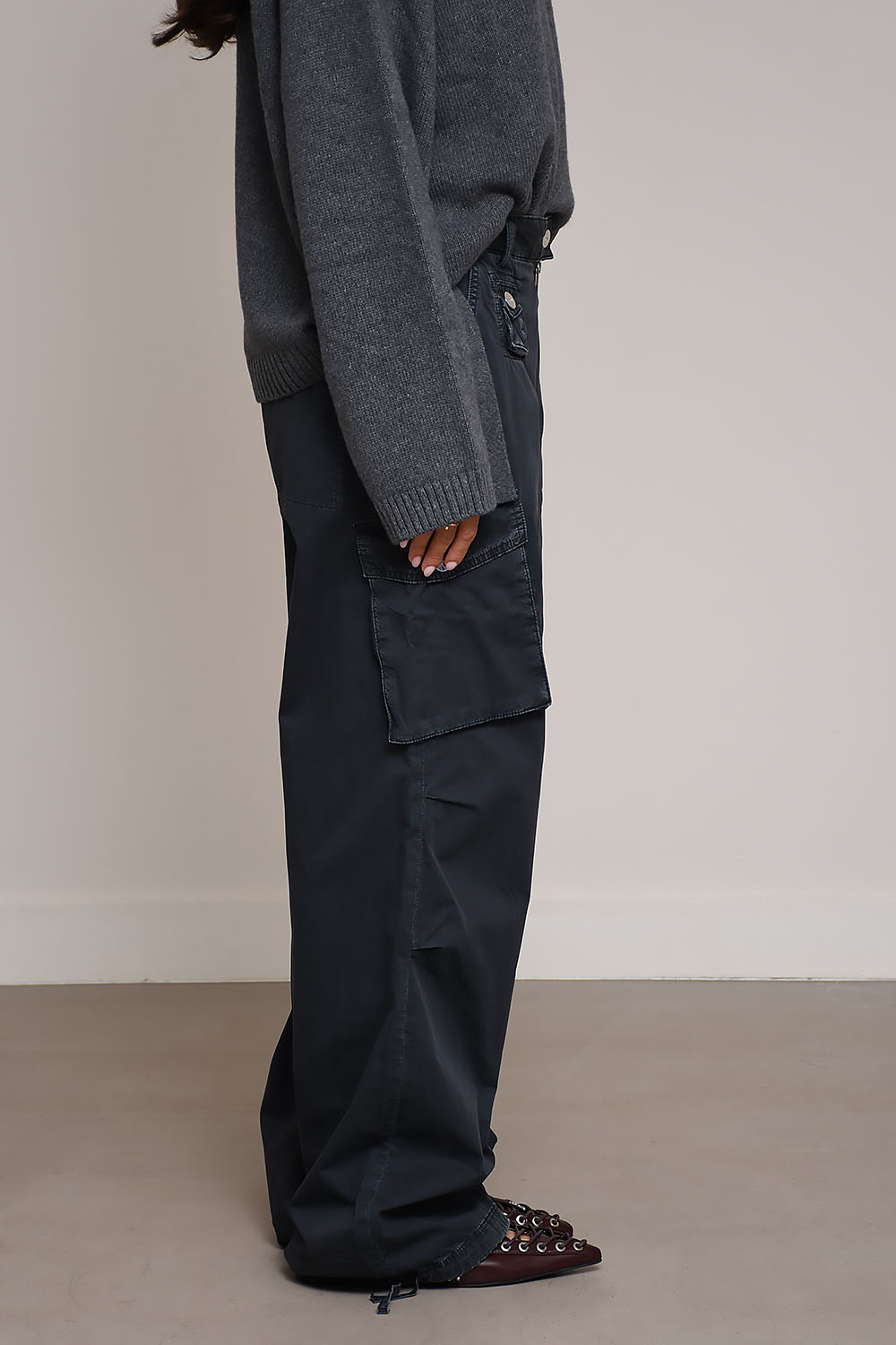 Ganni - Washed cotton twill pants